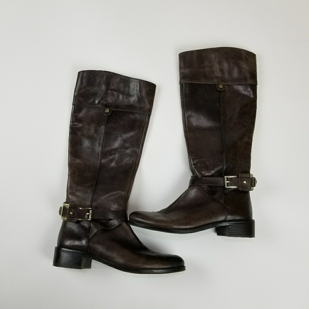 Vince Camuto Brown Leather Boots Women's Size 8.5